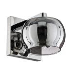 Sklená nástenná lampa s kryštáľmi