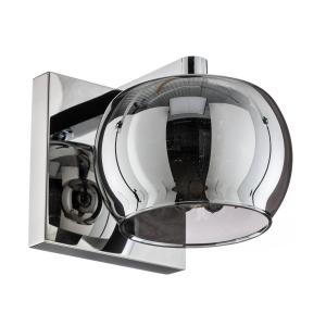 Sklená nástenná lampa s kryštáľmi