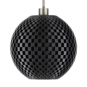 Závesná lampa Flechtwerk, guľa, grafit