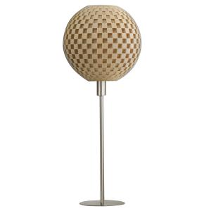 Stolná lampa Flechtwerk guľa s podstavcom, béžová