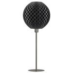 Stolná lampa Flechtwerk guľa s podstavcom, čierna