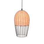 Závesná lampa Dizzi z dreva a kovu