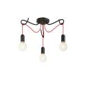 Lucande Jorna stropné svietidlo 3-pl kábel červený