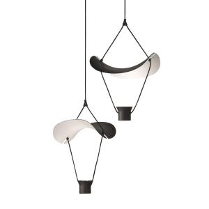 Závesné LED svietidlo Vollee S1 P 44cm down čierna