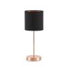 Lindby Noeline stolná lampa meď, tienidlo čierne