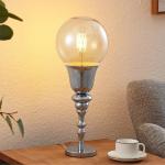 Lucande Gesja stolná lampa, bez tienidla, chróm