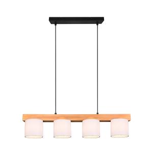 Závesná lampa Cameron, 4-plameňová, biela