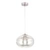 Závesná lampa Richard, kov nikel, sklo číre