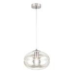 Závesná lampa Richard, kov nikel, sklo číre