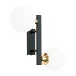 Nástenné svietidlo Snowwhite sklenené gule, čierna