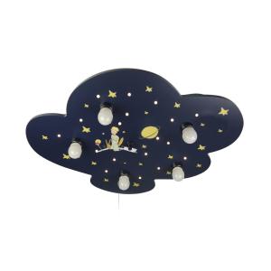Stropné svietidlo Malý Princ, oblak, modrá