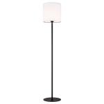 Textilná stojaca lampa Harris, čierna, biela