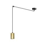 Závesná lampa Speed, čierna/zlatá, 1-plameňová