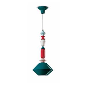 Závesná lampa Lariat z keramiky výška 70 cm zelená