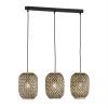Závesná lampa Čmeliak z bambusu, 3-pl.
