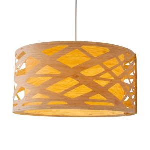 Závesná lampa Finja s tienidlom vo vzhľade bambusu