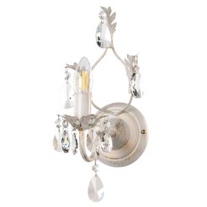 Krištáľové nástenné svietidlo Teresa slonovina 1pl