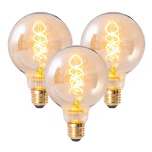LED Filament Globe E27 G95 4W 180lm 1800K 3 ks