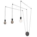 Závesná lampa Habitat decentrálna, 3-pl., čierna
