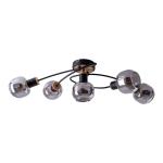 Stropné svetlo Fumoso, 5-plameňové, čierna