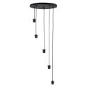 Závesná lampa Fantasy, 5-plameňová, čierna