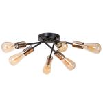 Stropné svietidlo Bowi, čierna, 6-plameňové