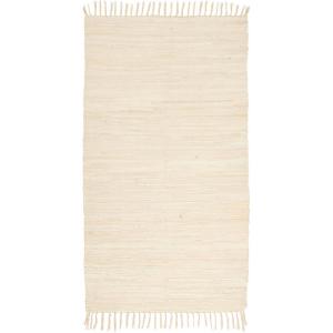 Tkaný Handričkový Koberec Julia 2, 70/130cm, Krémová