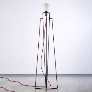 GRUPA Model M1 LED lampa čierna, kábel červená