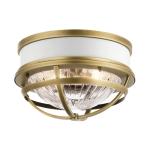 Stropné svetlo Tollis, mosadz/číra, Ø 30,5 cm