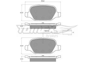TOMEX Sada brzdových platničiek kotúčovej brzdy TX 12-702