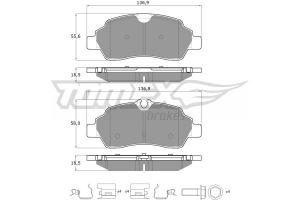 TOMEX Sada brzdových platničiek kotúčovej brzdy TX 18-92