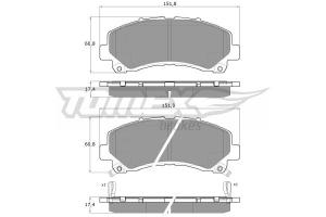 TOMEX Sada brzdových platničiek kotúčovej brzdy TX 19-00