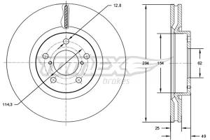 TOMEX Brzdový kotúč TX 72-96