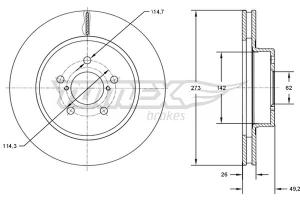 TOMEX Brzdový kotúč TX 73-12