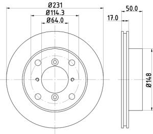 HELLA Brzdový kotúč 8DD 355 103-921