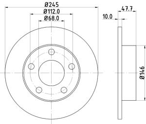 HELLA Brzdový kotúč 8DD 355 105-681