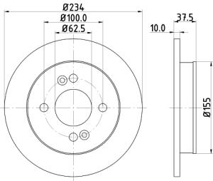 HELLA Brzdový kotúč 8DD 355 112-801
