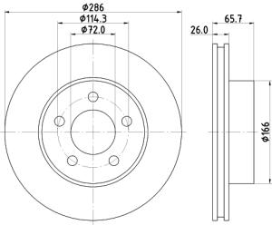 HELLA Brzdový kotúč 8DD 355 114-761