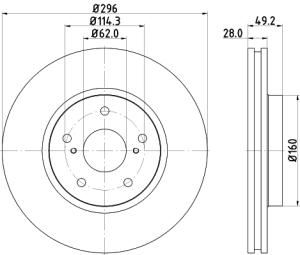 HELLA Brzdový kotúč 8DD 355 115-191