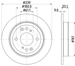 HELLA Brzdový kotúč 8DD 355 132-061