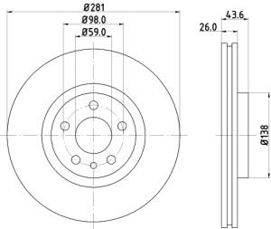 HELLA Brzdový kotúč 8DD 355 104-451