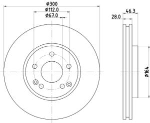 HELLA Brzdový kotúč 8DD 355 107-501